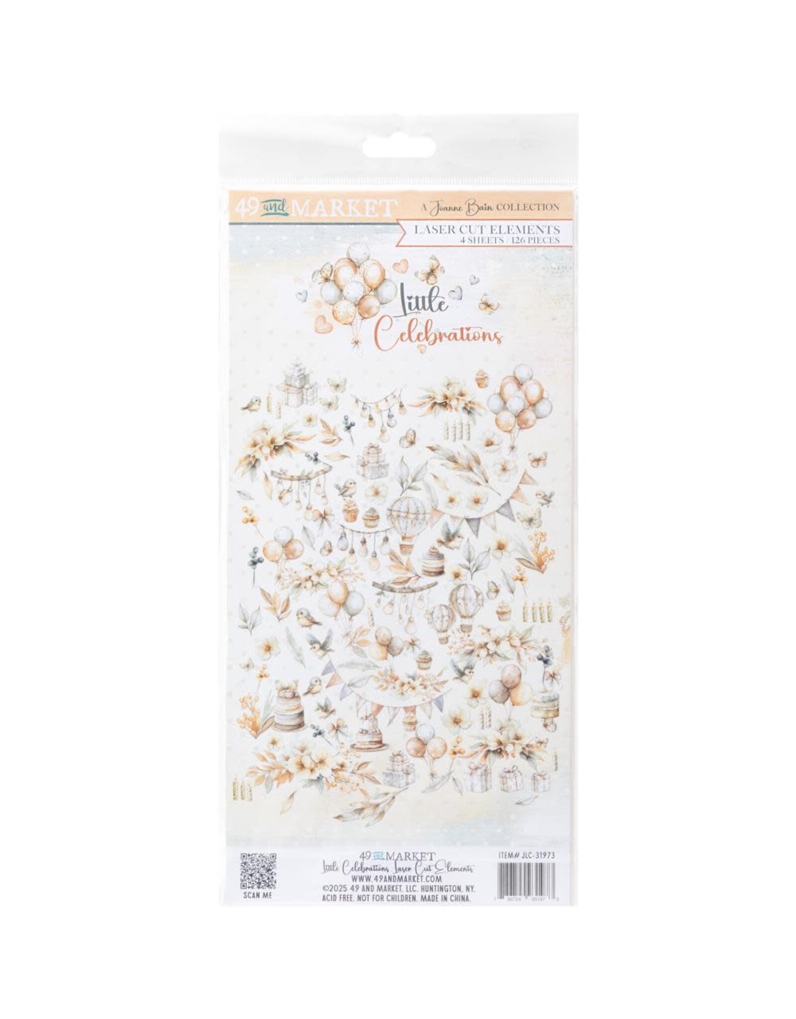 49 AND MARKET 49 AND MARKET LITTLE CELEBRATIONS 6x12 LASER CUT ELEMENTS 126/PK
