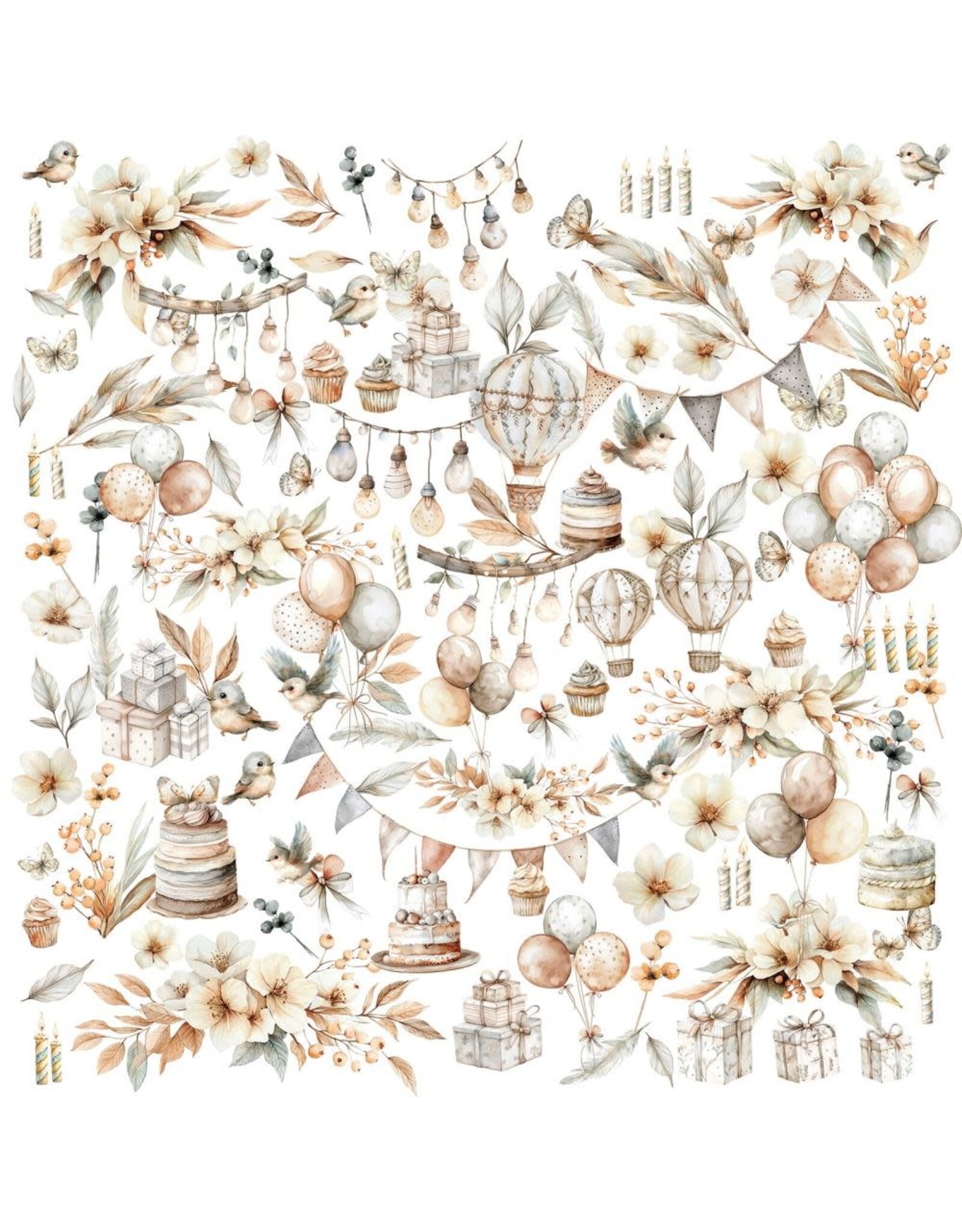 49 AND MARKET 49 AND MARKET LITTLE CELEBRATIONS 6x12 LASER CUT ELEMENTS 126/PK