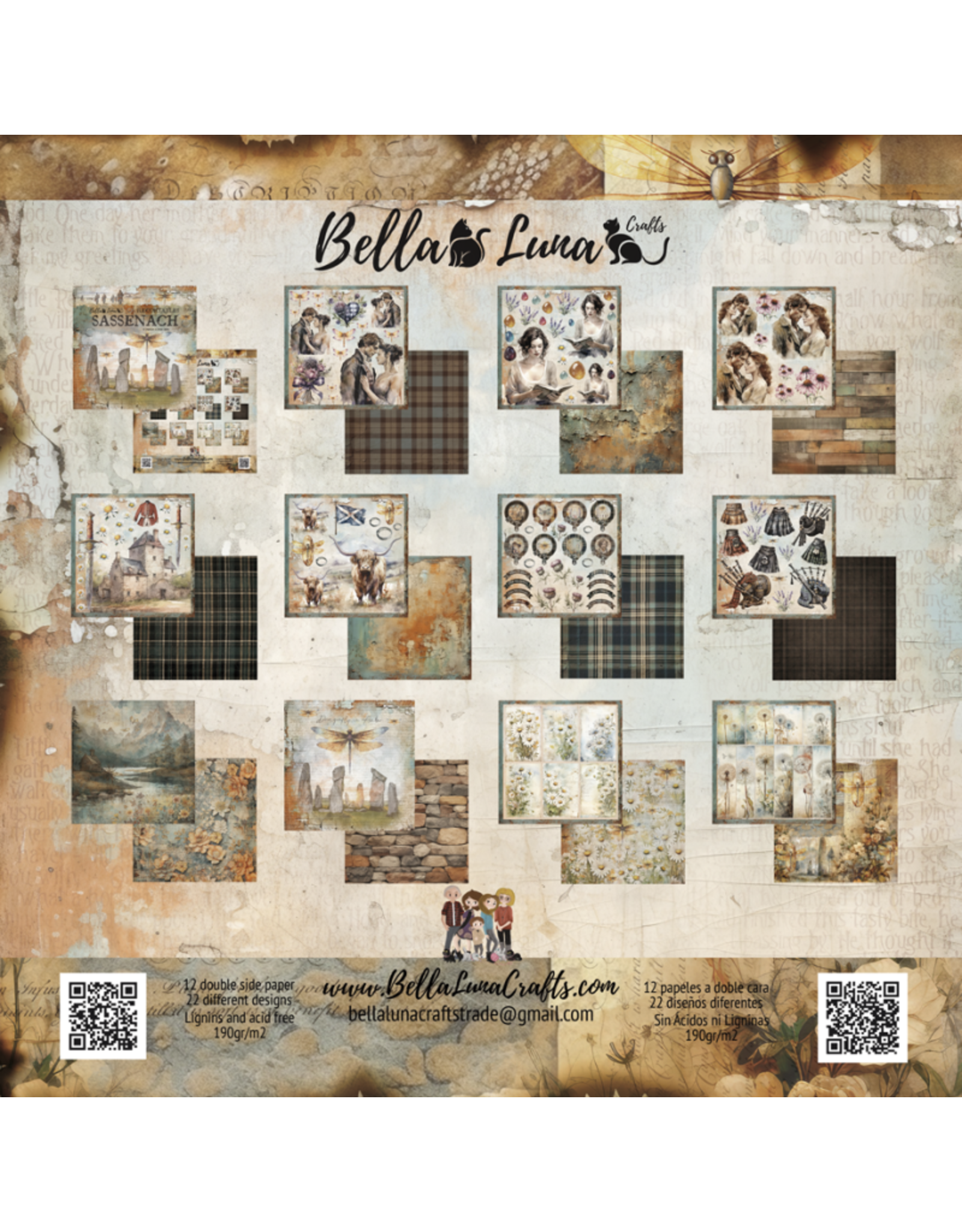 BELLA LUNA BELLA LUNA SASSENACH DIE CUTS 8x8 COLLECTION PACK