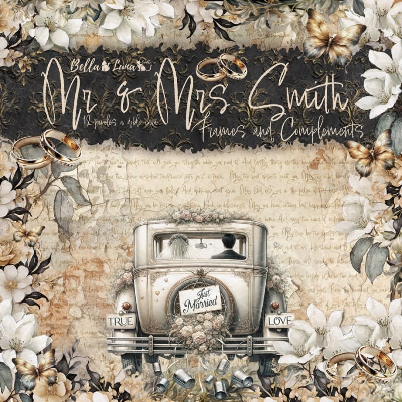 BELLA LUNA BELLA LUNA MR & MRS SMITH FRAMES AND COMPLIMENTS 12x12 COLLECTION PACK