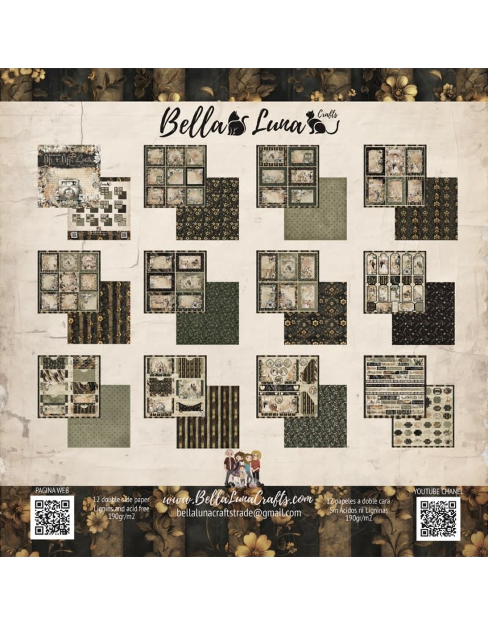 BELLA LUNA BELLA LUNA MR & MRS SMITH FRAMES AND COMPLIMENTS 12x12 COLLECTION PACK