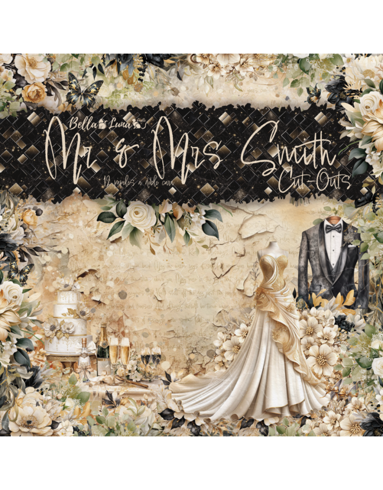 BELLA LUNA BELLA LUNA MR & MRS SMITH CUT OUTS 8x8 COLLECTION PACK