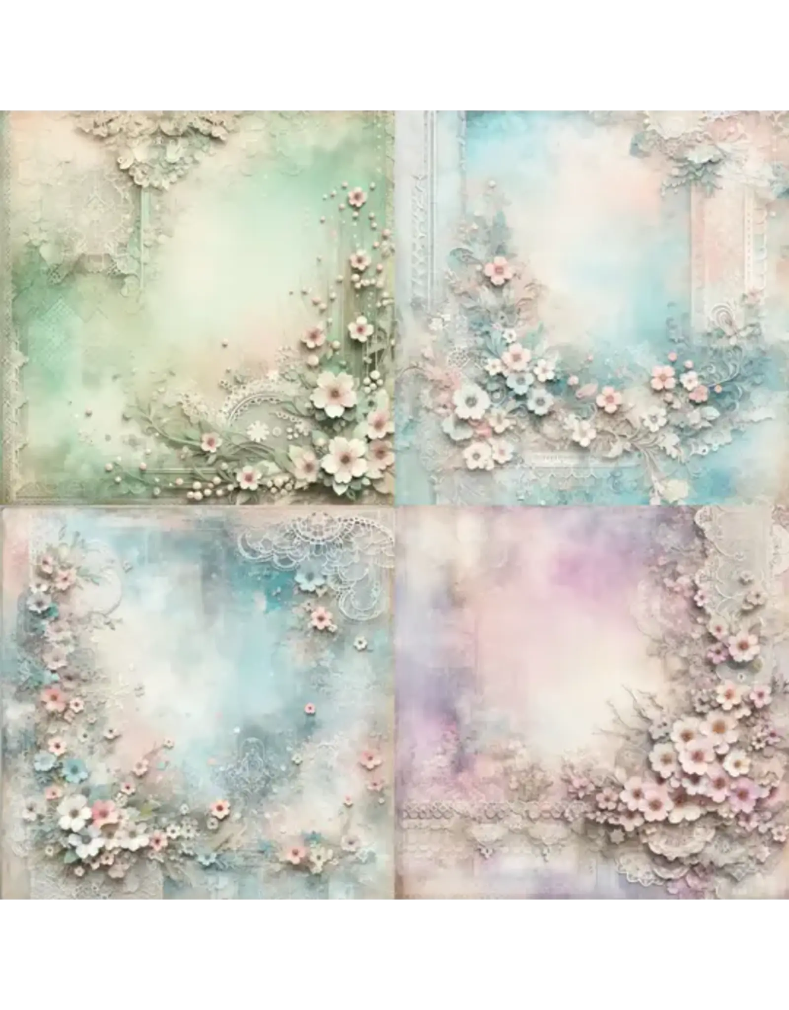 SIMPLY STATED SIMPLY STATED RAINBOW FLORALS 10 12x12 CARDSTOCK