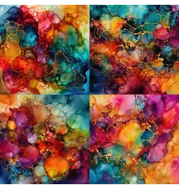 SIMPLY STATED SIMPLY STATED COLORFUL ALCOHOL INK 10 12x12 CARDSTOCK