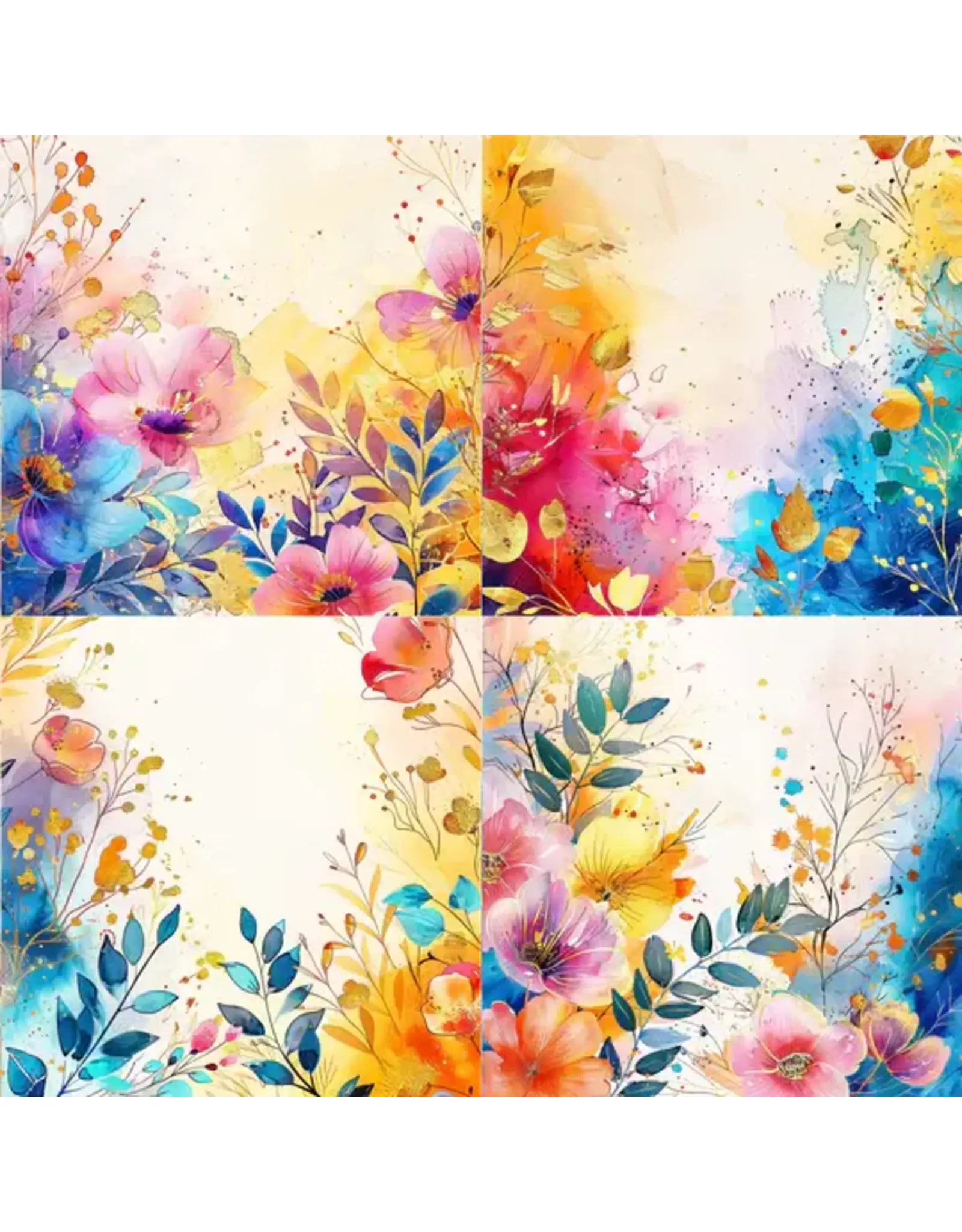 SIMPLY STATED SIMPLY STATED BRIGHT FLORALS 10 12x12 CARDSTOCK