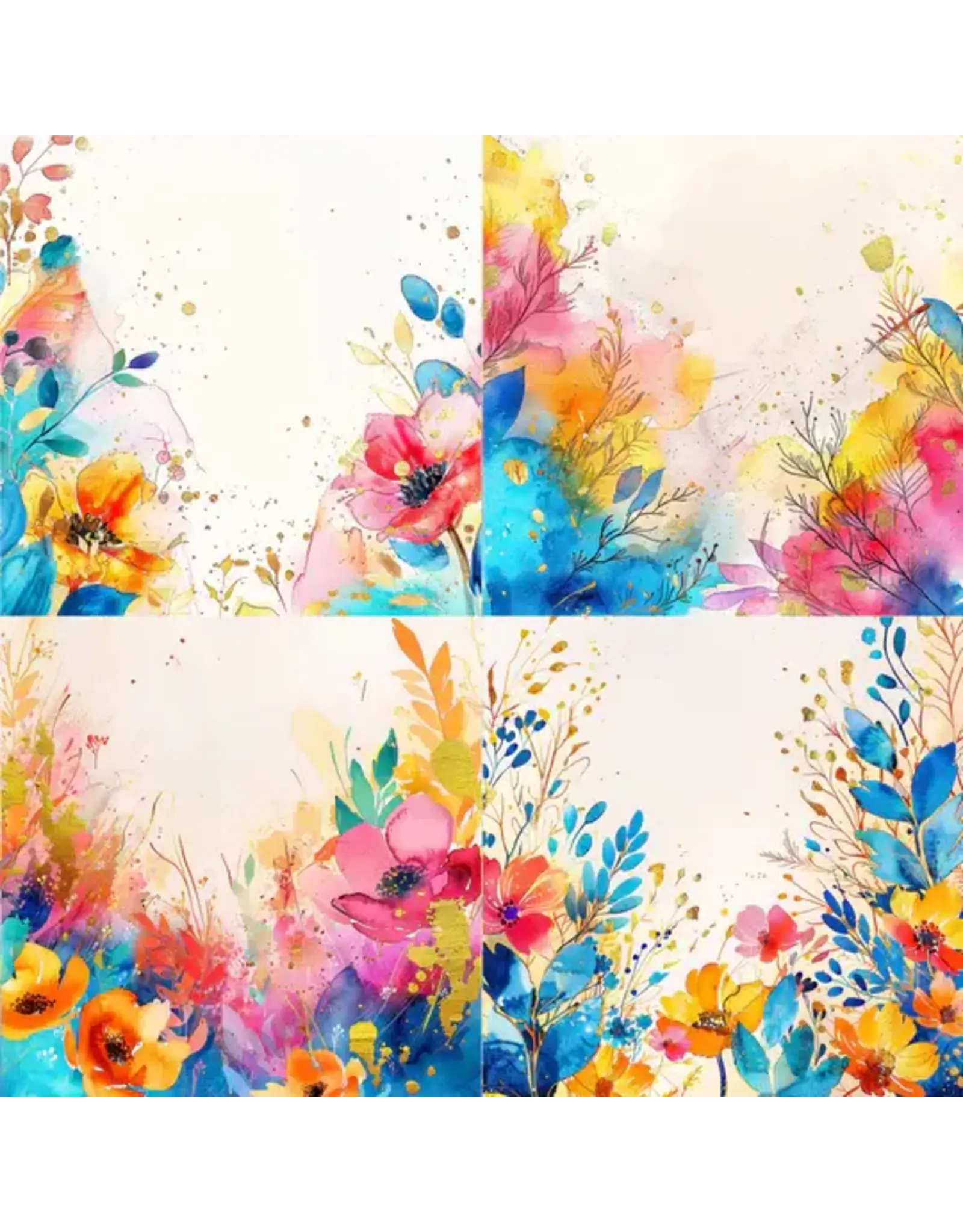SIMPLY STATED SIMPLY STATED BRIGHT FLORALS 9 12x12 CARDSTOCK
