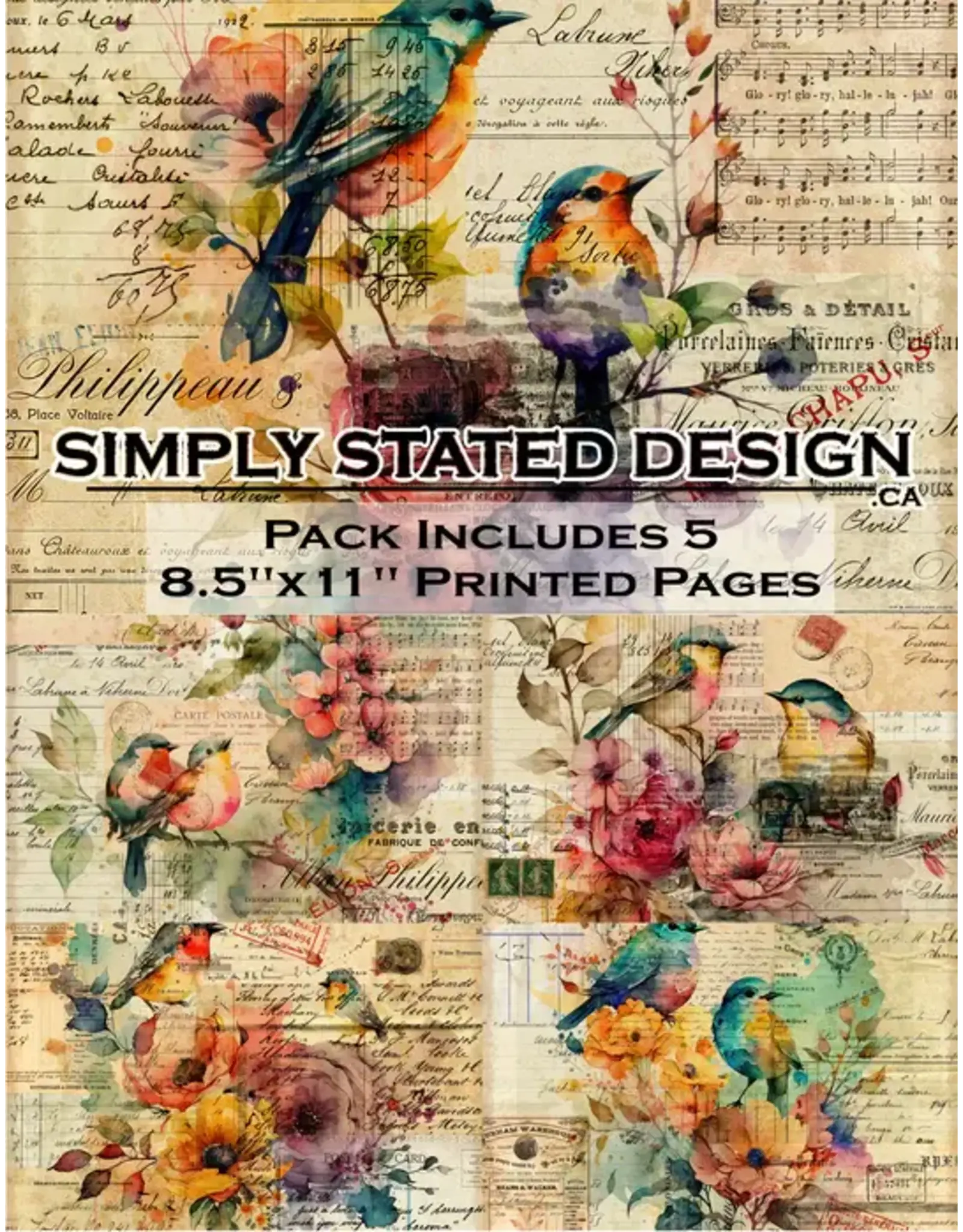 SIMPLY STATED SIMPLY STATED BIRDS 8.5x11 PAPER PACK