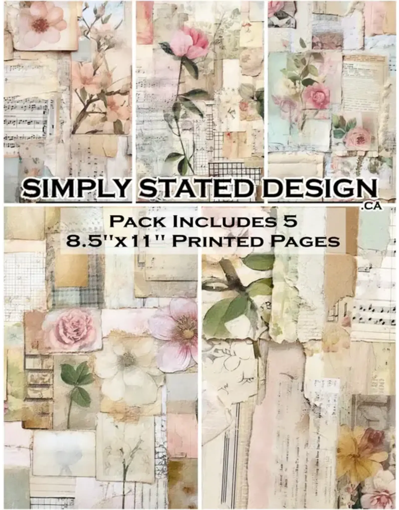 SIMPLY STATED SIMPLY STATED VINTAGE PASTEL COLLAGE 8.5x11 PAPER PACK