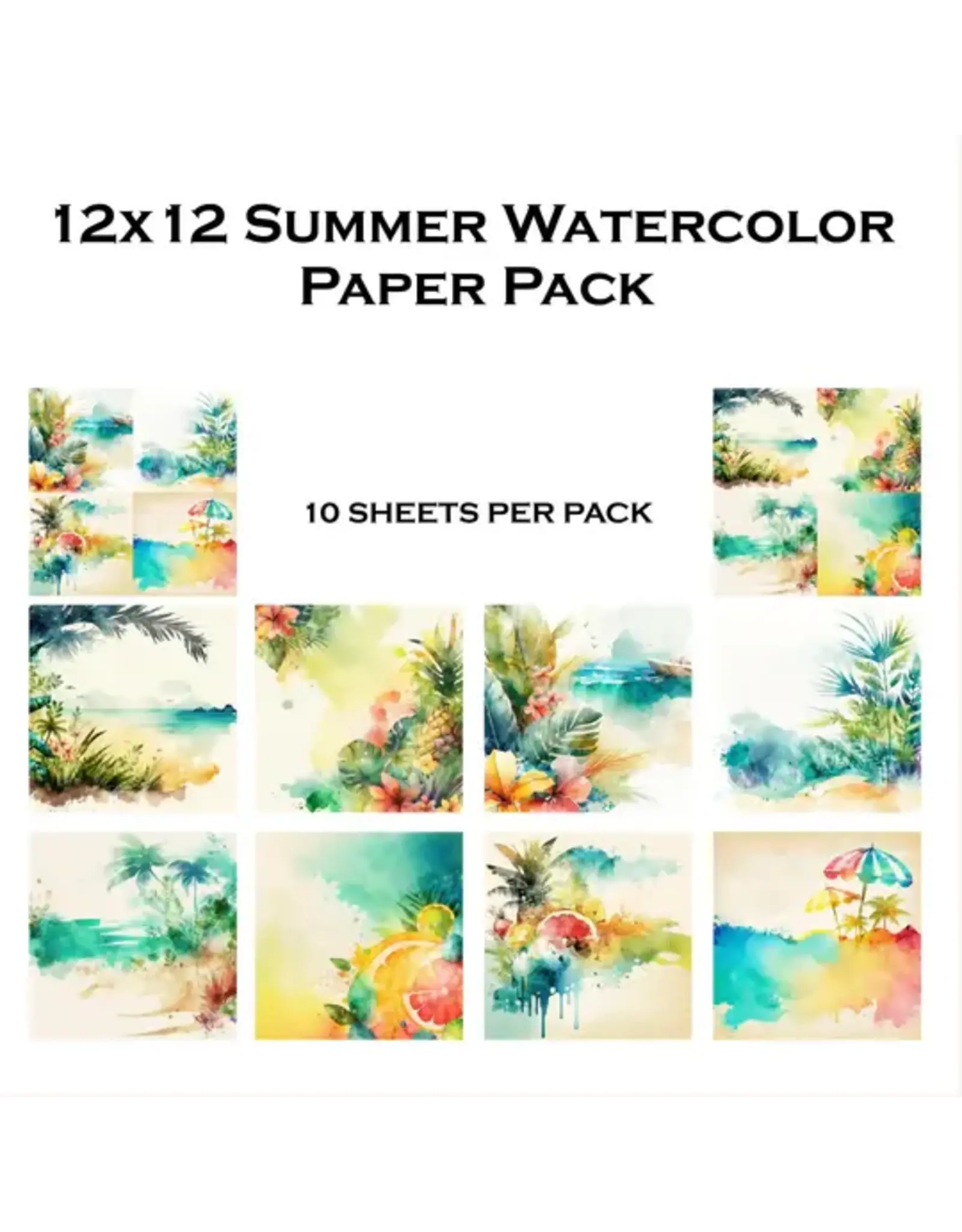 SIMPLY STATED SIMPLY STATED WATERCOLOR SUMMER 12x12 PAPER PACK