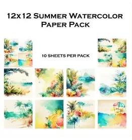 SIMPLY STATED SIMPLY STATED WATERCOLOR SUMMER 12x12 PAPER PACK