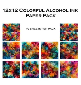 SIMPLY STATED SIMPLY STATED COLORFUL ALCOHOL INK 12x12 PAPER PACK