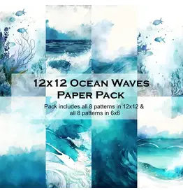 SIMPLY STATED SIMPLY STATED OCEAN WAVES 12x12 PAPER PACK