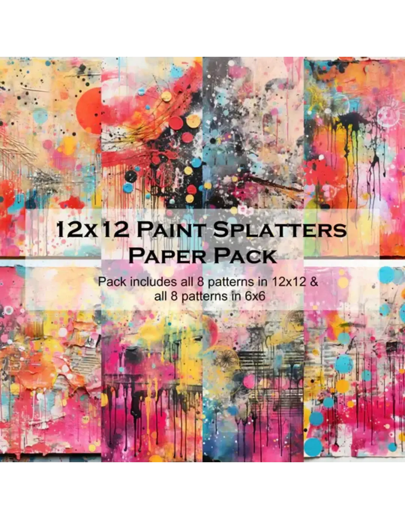 SIMPLY STATED SIMPLY STATED PAINT SPLATTER 12x12 PAPER PACK