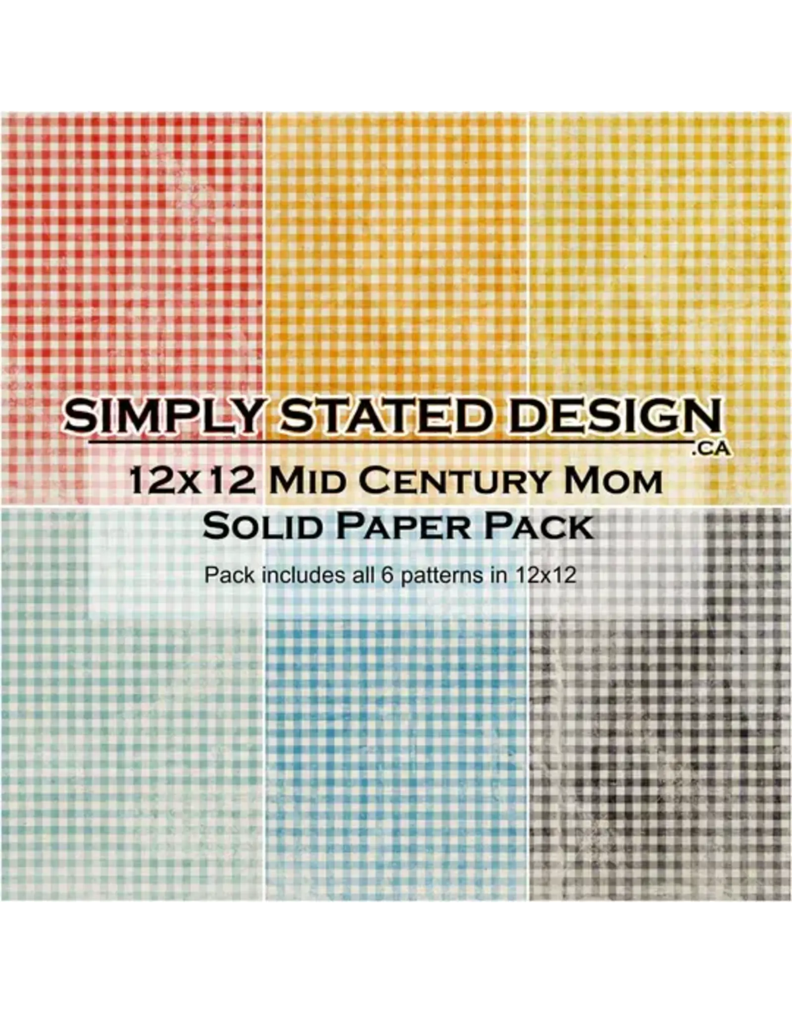 SIMPLY STATED SIMPLY STATED MID CENTURY MOM 12x12 SOLID PAPER PACK