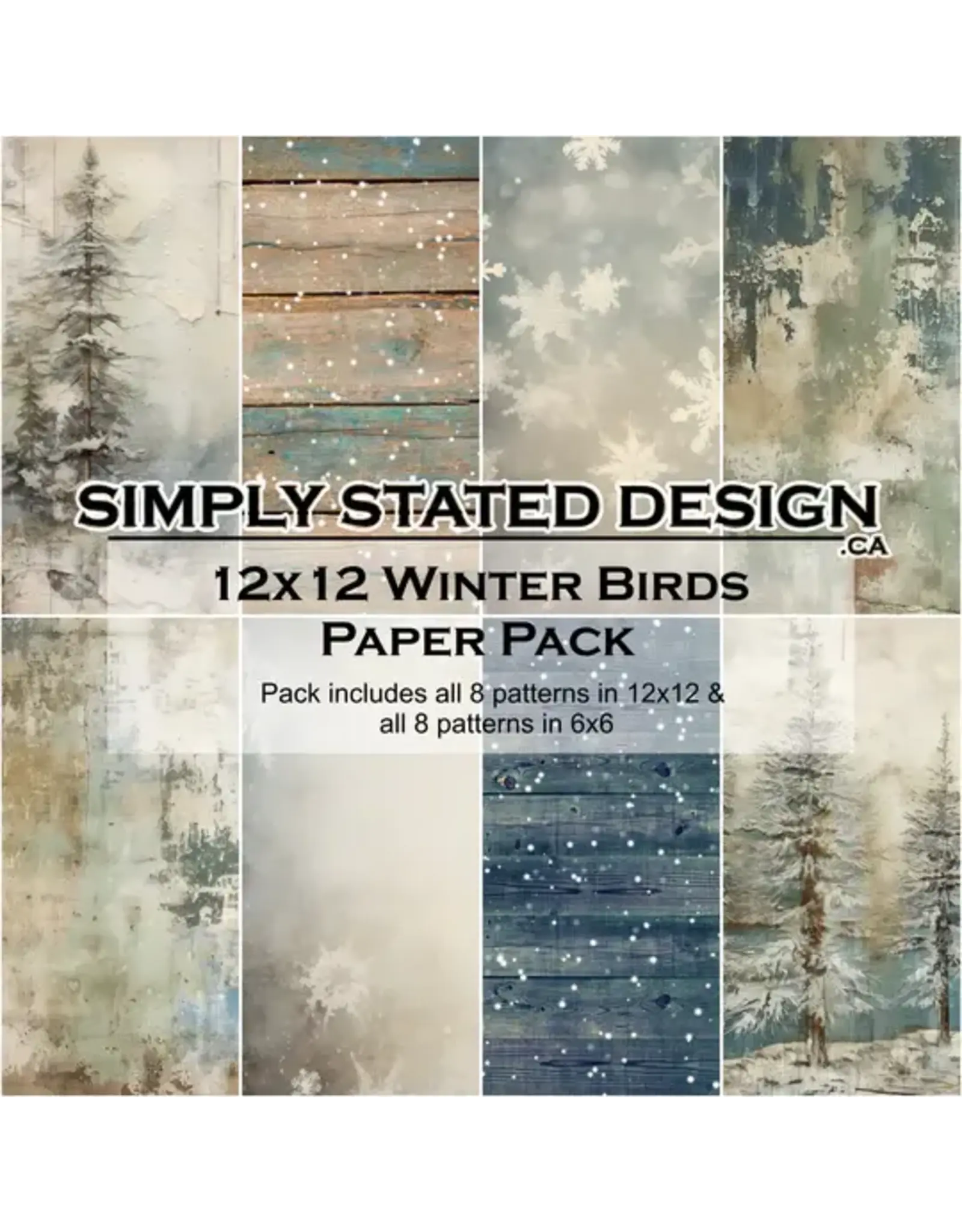 SIMPLY STATED SIMPLY STATED WINTER BIRDS 12x12 PAPER PACK