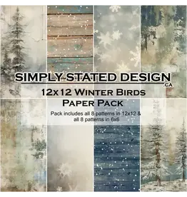 SIMPLY STATED SIMPLY STATED WINTER BIRDS 12x12 PAPER PACK
