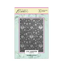 LISA HORTON CRAFTS LISA HORTON CRAFTS A YEAR IN BLOOM LIMITED EDITION A6 3D EMBOSSING FOLDER JANUARY - CROCUS
