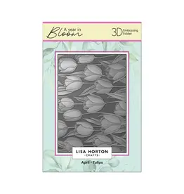 LISA HORTON CRAFTS LISA HORTON CRAFTS A YEAR IN BLOOM LIMITED EDITION A6 3D EMBOSSING FOLDER APRIL - TULIPS