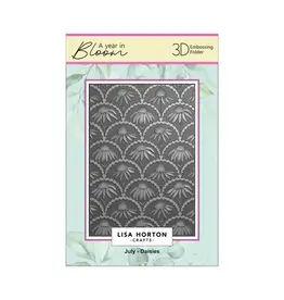 LISA HORTON CRAFTS LISA HORTON CRAFTS A YEAR IN BLOOM LIMITED EDITION A6 3D EMBOSSING FOLDER JULY - DAISIES