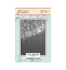 LISA HORTON CRAFTS LISA HORTON CRAFTS A YEAR IN BLOOM LIMITED EDITION A6 3D EMBOSSING FOLDER SEPTEMBER - FUCHSIA