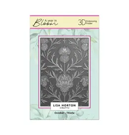 LISA HORTON CRAFTS LISA HORTON CRAFTS A YEAR IN BLOOM LIMITED EDITION A6 3D EMBOSSING FOLDER OCTOBER - THISTLE