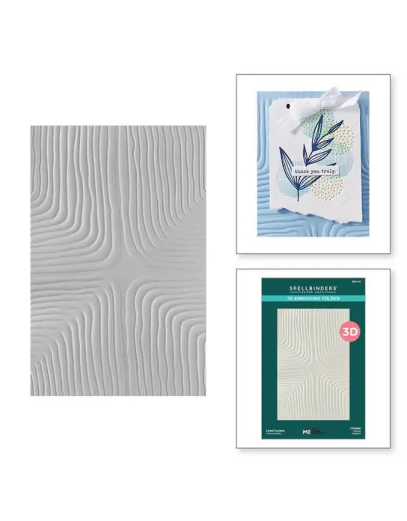 SPELLBINDERS SPELLBINDERS DINA WAKLEY MODERN BOTANICALS COLLECTION LINED CORNERS 3D EMBOSSING FOLDER