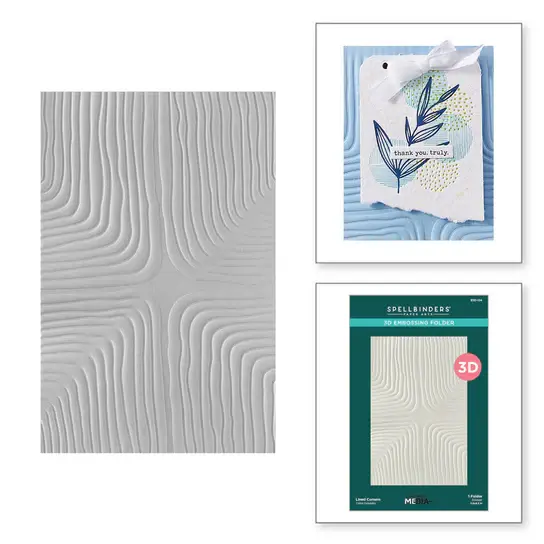 SPELLBINDERS SPELLBINDERS DINA WAKLEY MODERN BOTANICALS COLLECTION LINED CORNERS 3D EMBOSSING FOLDER