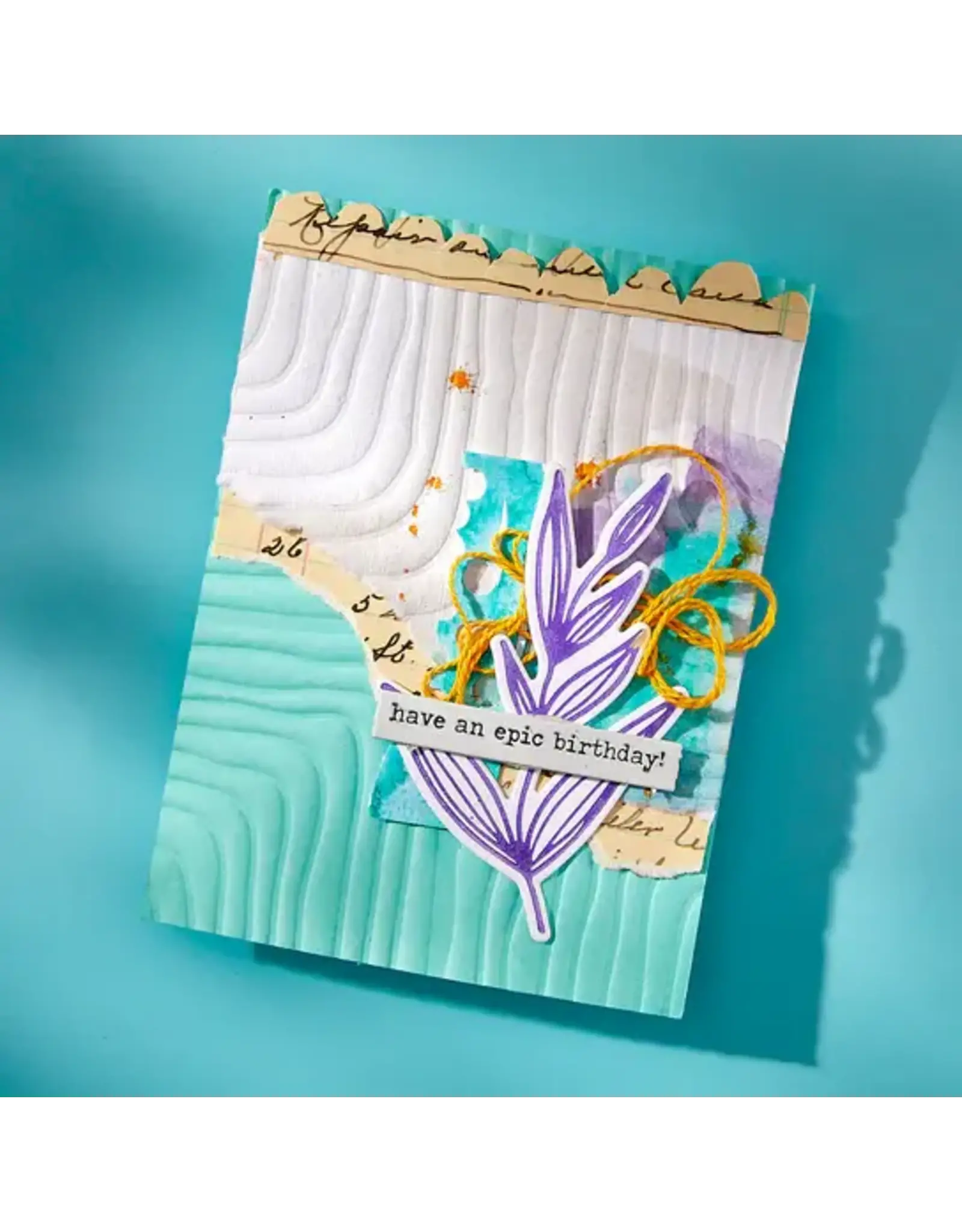 SPELLBINDERS SPELLBINDERS DINA WAKLEY MODERN BOTANICALS COLLECTION LINED CORNERS 3D EMBOSSING FOLDER