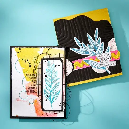 SPELLBINDERS SPELLBINDERS DINA WAKLEY MODERN BOTANICALS COLLECTION LINED CORNERS 3D EMBOSSING FOLDER