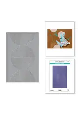 SPELLBINDERS SPELLBINDERS DINA WAKLEY MODERN BOTANICALS COLLECTION LINED CIRCLES EMBOSSING FOLDER