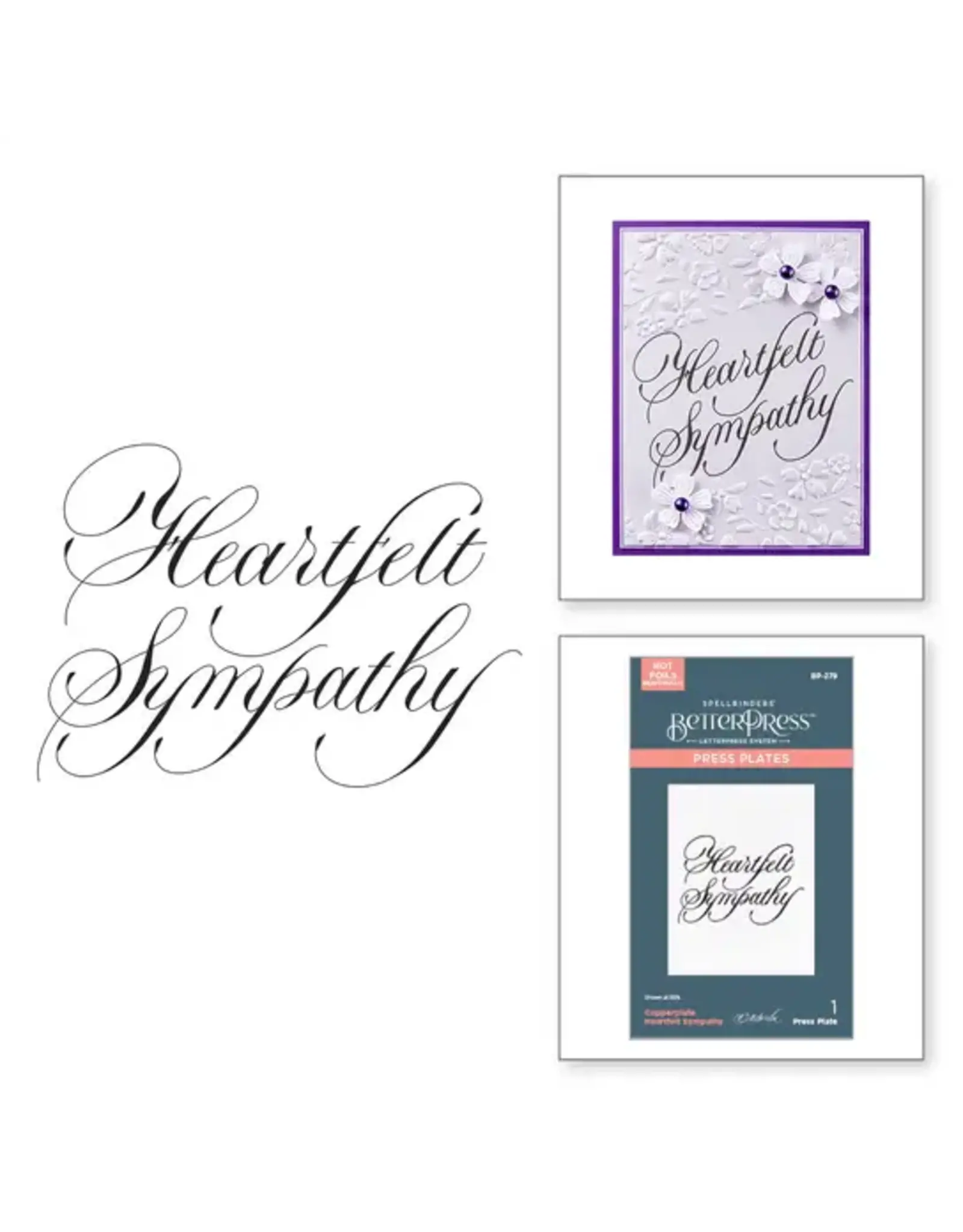 SPELLBINDERS SPELLBINDERS BETTERPRESS PAUL ANTONIO COPPERPLATE HEARTFELT SYMPATHY PRESS PLATE