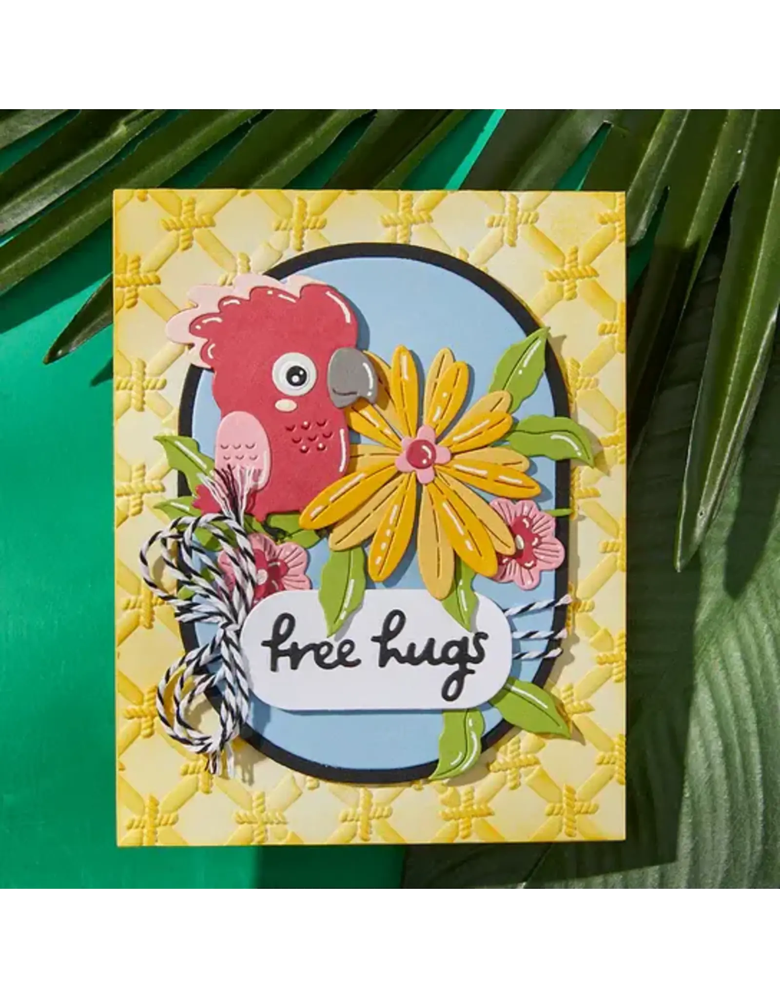 SPELLBINDERS SPELLBINDERS CHEERFUL CHIRPS COLLECTION FREE HUGS OSCAR DIE SET
