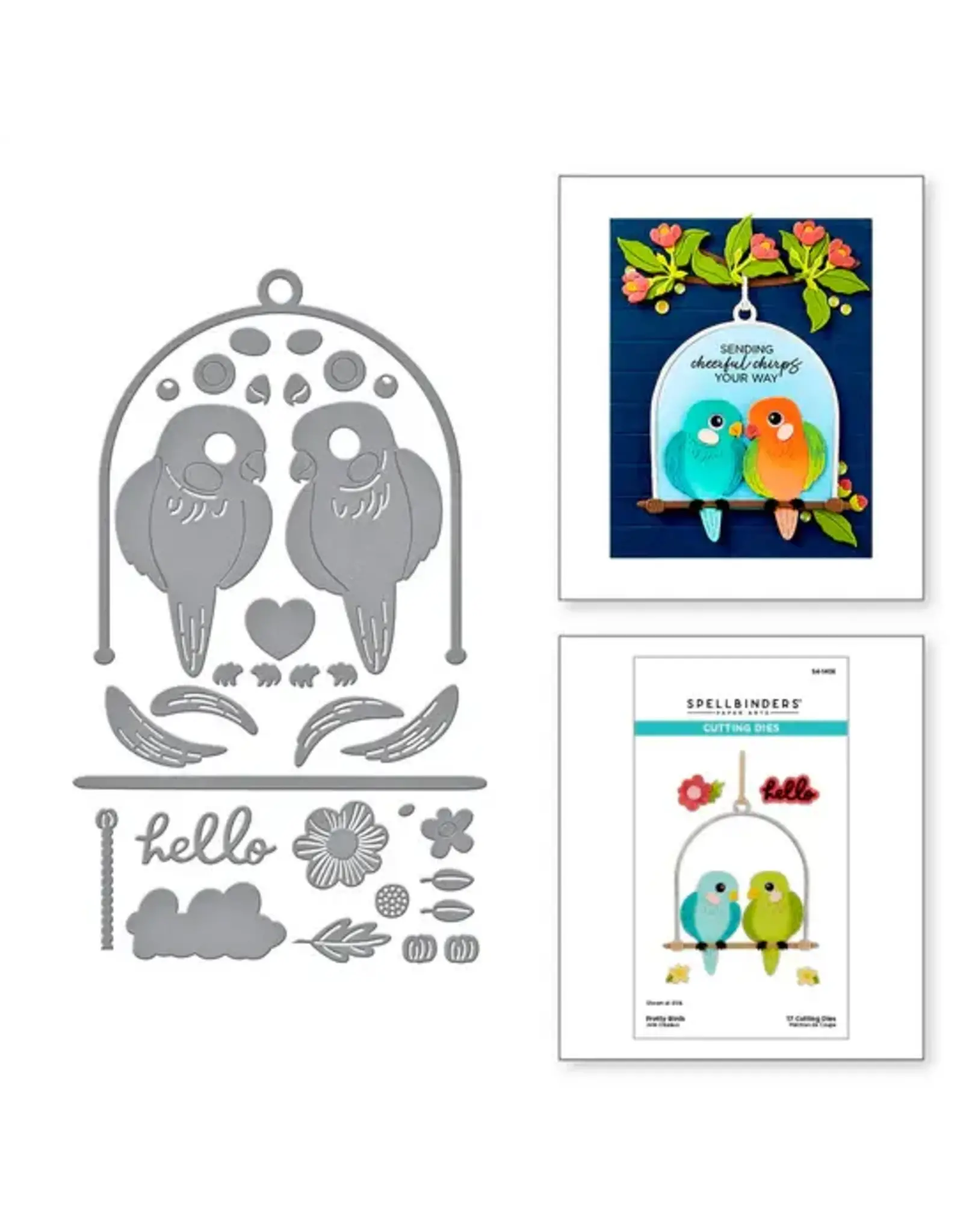 SPELLBINDERS SPELLBINDERS CHEERFUL CHIRPS COLLECTION PRETTY BIRDS DIE SET