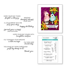 SPELLBINDERS SPELLBINDERS CHEERFUL CHIRPS COLLECTION SPREAD YOUR WINGS SENTIMENTS CLEAR STAMP SET
