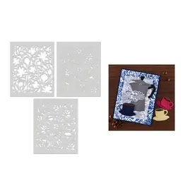 HERO ARTS HERO ARTS COLOR LAYERING DELFT FLORAL STENCIL SET 3/PK