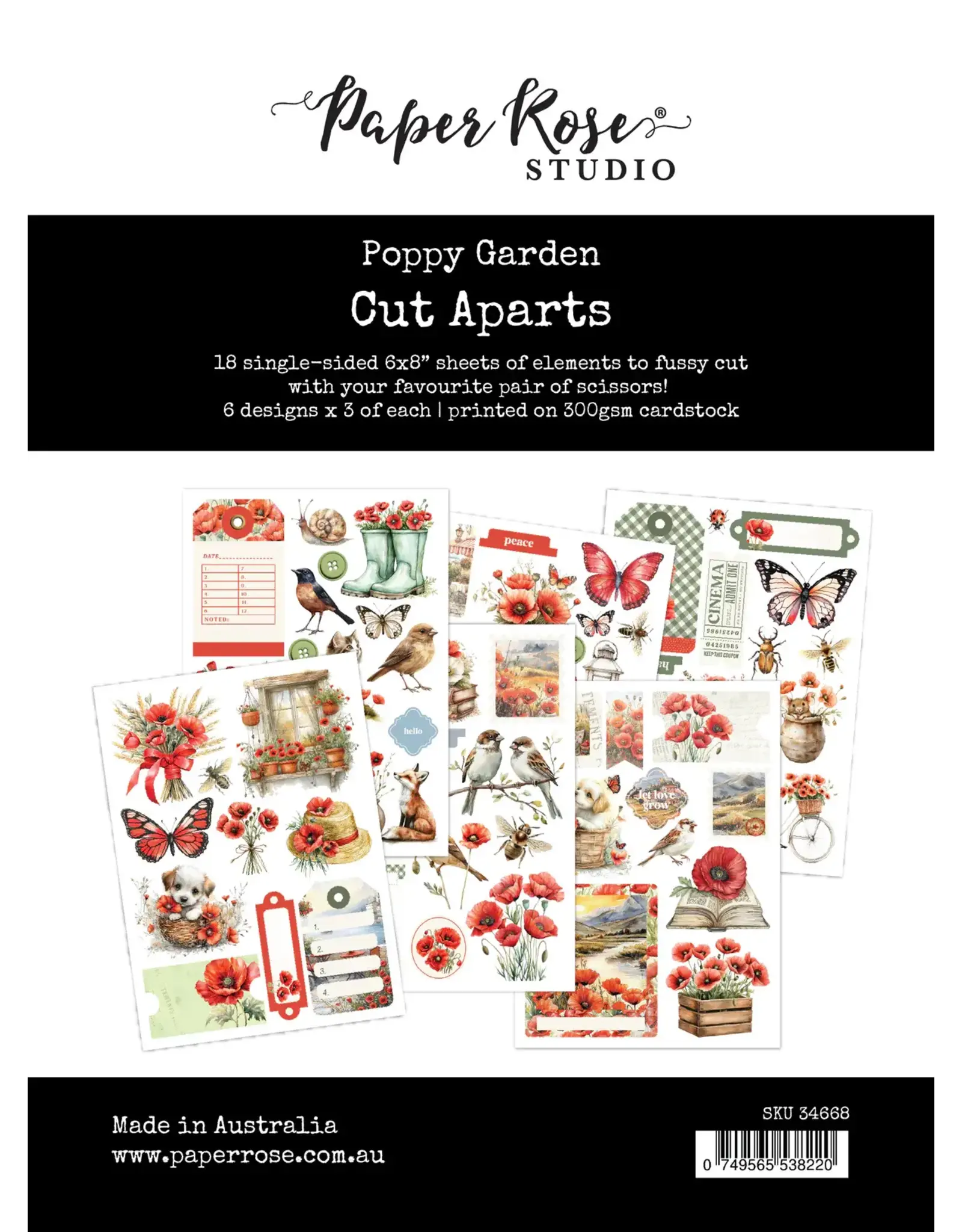 PAPER ROSE PAPER ROSE POPPY GARDEN CUT APARTS