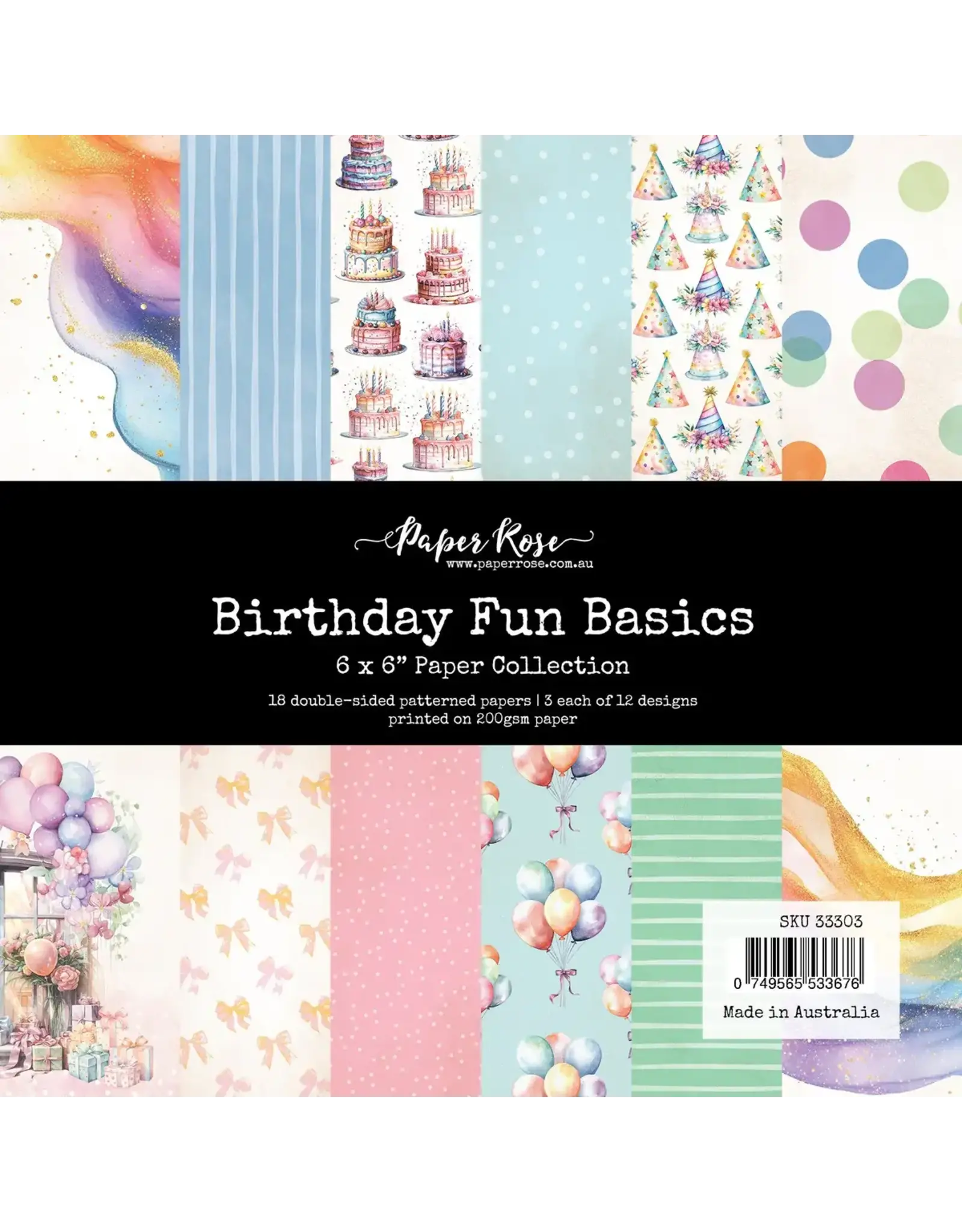 PAPER ROSE PAPER ROSE BIRTHDAY FUN 6x6 BASICS PAPER COLLECTION