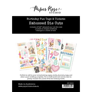 PAPER ROSE PAPER ROSE BIRTHDAY FUN TAGS & TICKETS EMBOSSED DIE CUTS