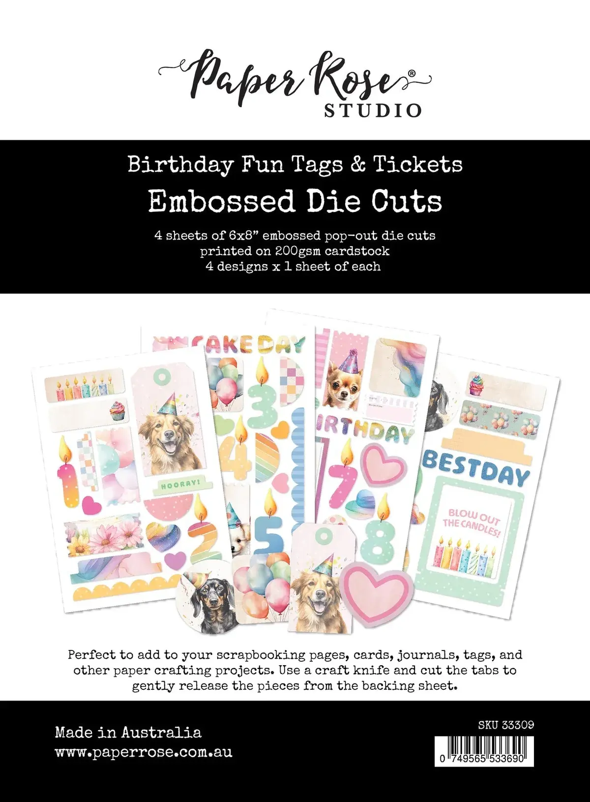 PAPER ROSE PAPER ROSE BIRTHDAY FUN TAGS & TICKETS EMBOSSED DIE CUTS