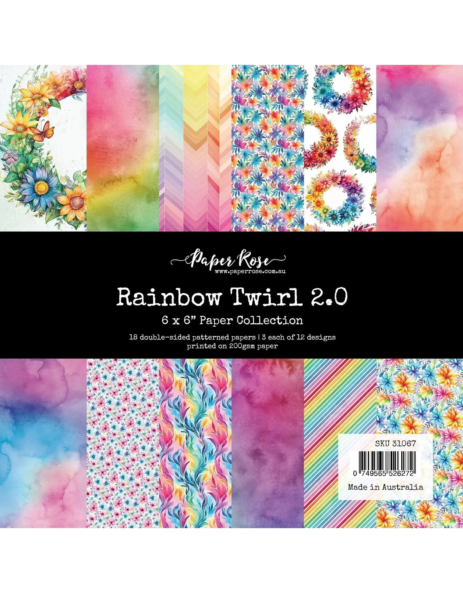 PAPER ROSE PAPER ROSE RAINBOW TWIRL 2.0 6x6 PAPER COLLECTION