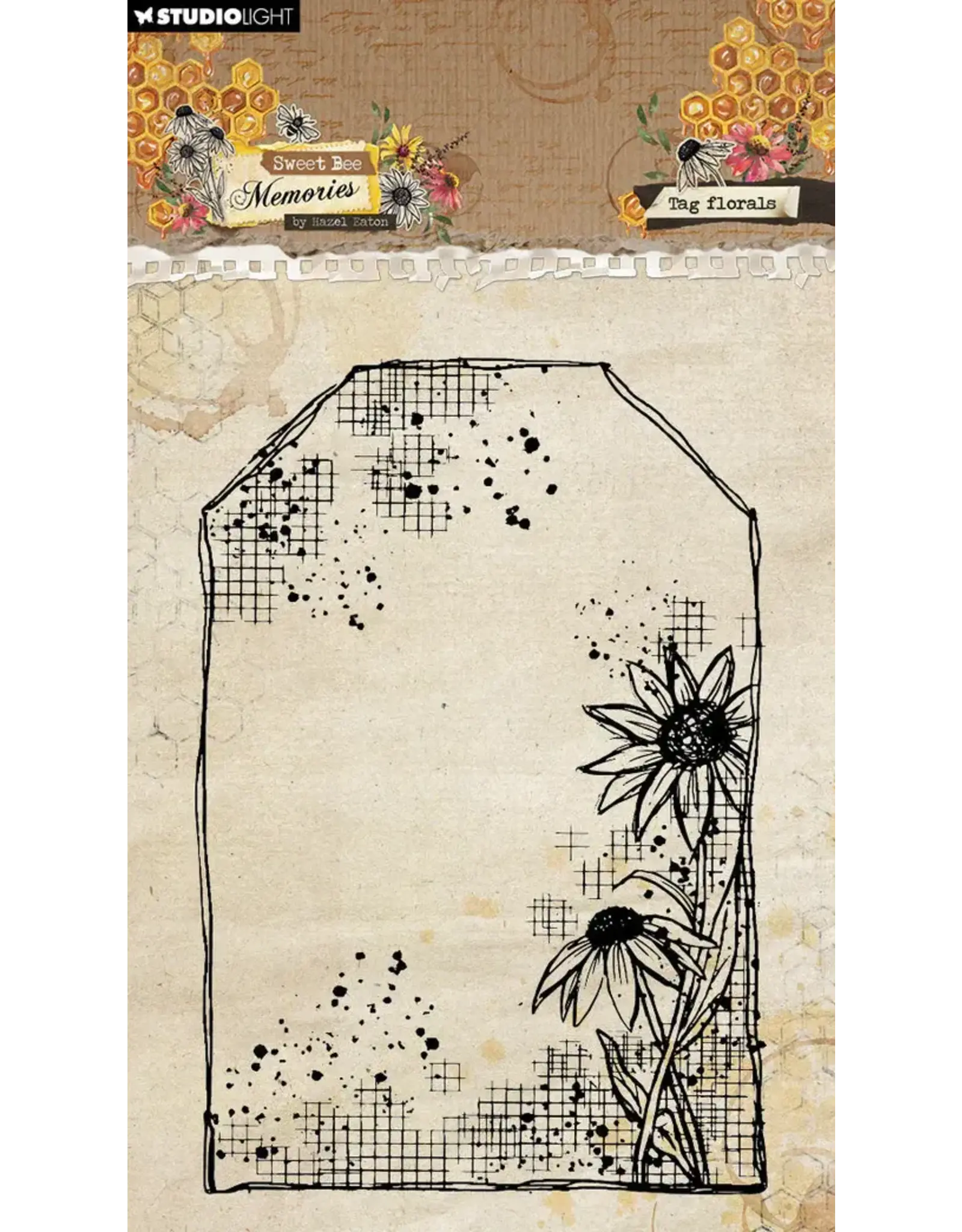 STUDIOLIGHT STUDIOLIGHT SWEET BEE MEMORIES TAG FLORALS CLEAR STAMP