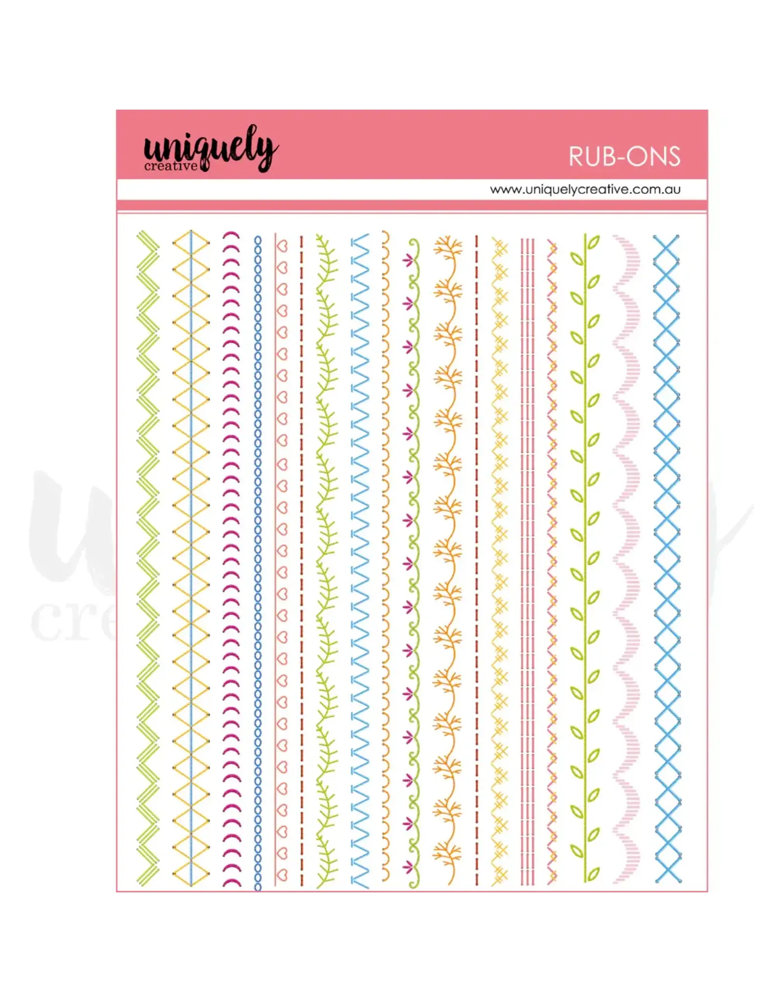 UNIQUELY CREATIVE UNIQUELY CREATIVE PATCHWORK ROSES RUB-ONS