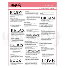 UNIQUELY CREATIVE UNIQUELY CREATIVE DEFINITION RUB-ONS