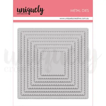 UNIQUELY CREATIVE UNIQUELY CREATIVE SCALLOPED NESTING SQUARE DIE SET