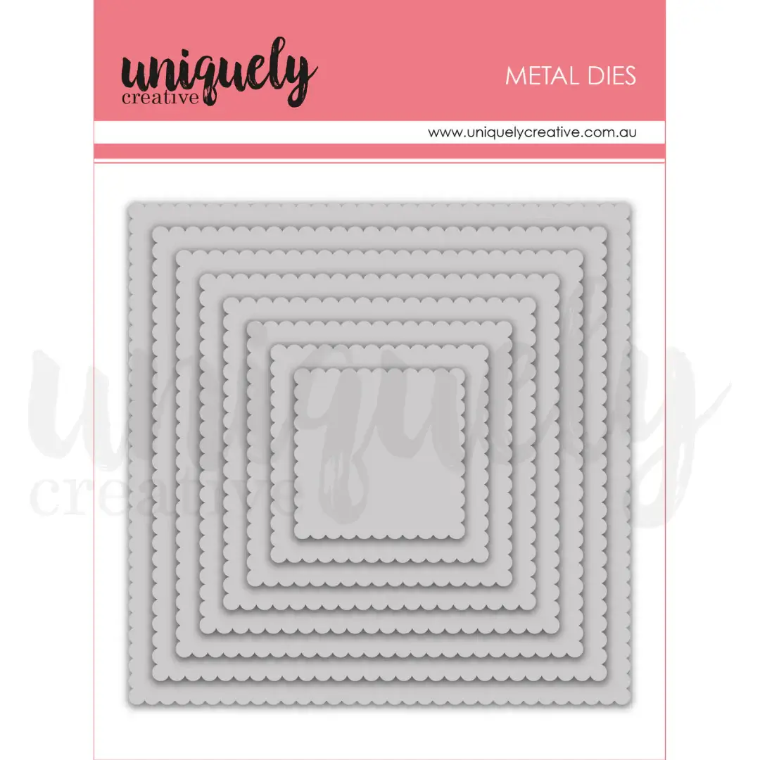 UNIQUELY CREATIVE UNIQUELY CREATIVE SCALLOPED NESTING SQUARE DIE SET
