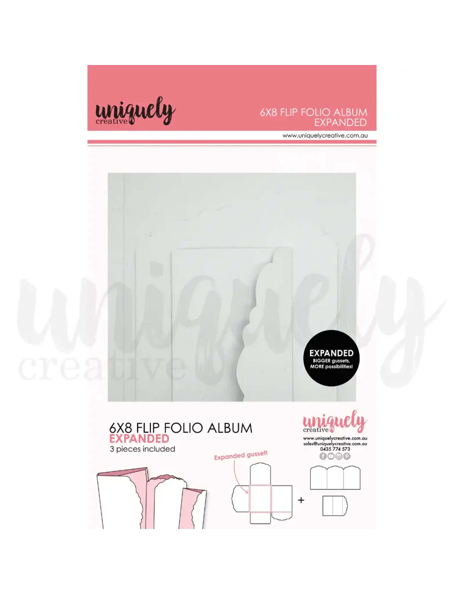UNIQUELY CREATIVE UNIQUELY CREATIVE WHITE EXPANDED 6X8 FLIP FOLIO ALBUM