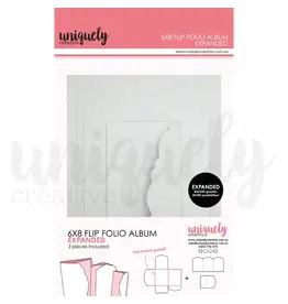 UNIQUELY CREATIVE UNIQUELY CREATIVE WHITE EXPANDED 6X8 FLIP FOLIO ALBUM