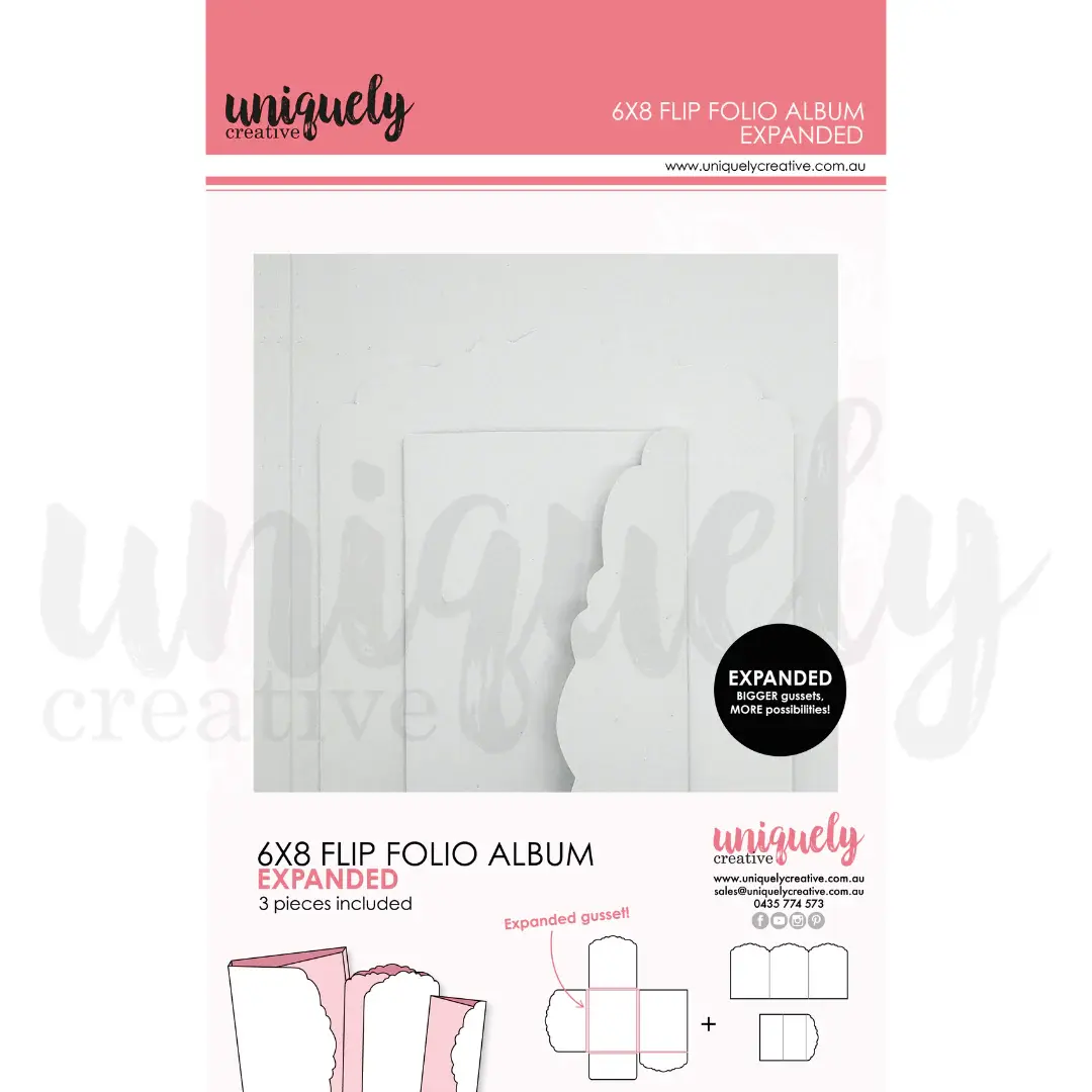 UNIQUELY CREATIVE UNIQUELY CREATIVE WHITE EXPANDED 6X8 FLIP FOLIO ALBUM