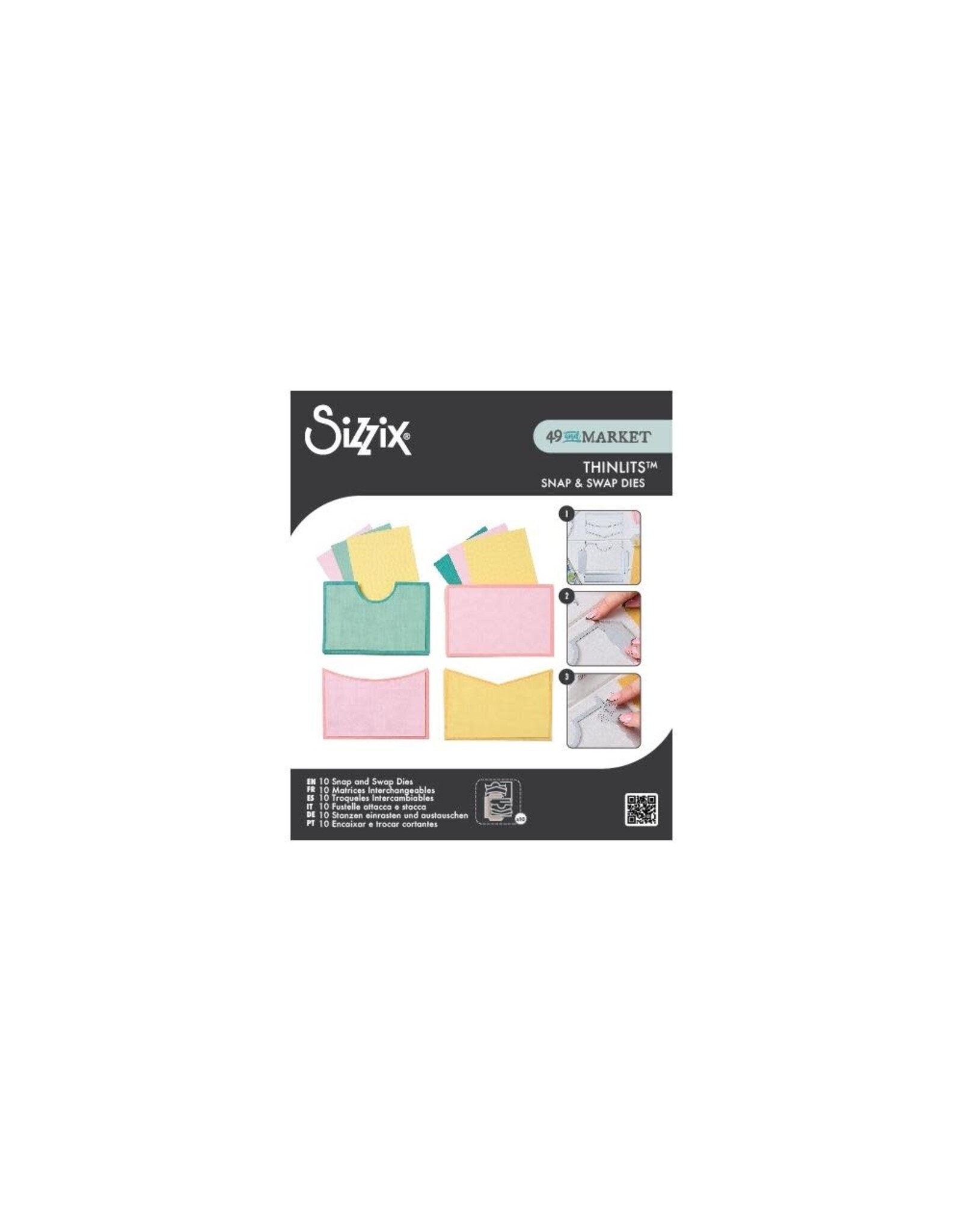 SIZZIX SIZZIX 49 AND MARKET THINLITS POCKETS DIE SET