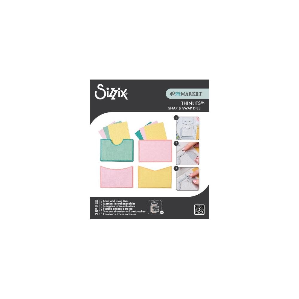 SIZZIX SIZZIX 49 AND MARKET THINLITS POCKETS DIE SET
